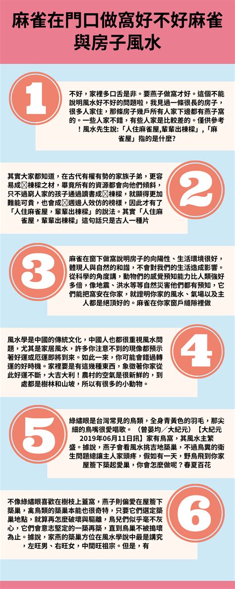 家裡飛來麻雀|【麻雀在家門口搭窩風水】麻雀在門口做窩好不好 